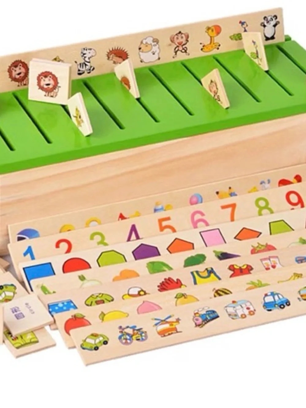 Wooden Animal and Learning Sorter Toy - Green